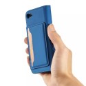 Étui pour cartes magnétiques pour iPhone SE 2022 / SE 2020 / iPhone 8 / iPhone 7 Housse Porte-cartes Porte-cartes Bleu