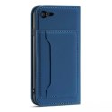 Étui pour cartes magnétiques pour iPhone SE 2022 / SE 2020 / iPhone 8 / iPhone 7 Housse Porte-cartes Porte-cartes Bleu