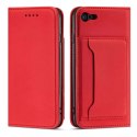 Étui pour cartes magnétiques pour iPhone SE 2022 / SE 2020 / iPhone 8 / iPhone 7 Housse Portefeuille Porte-cartes Rouge