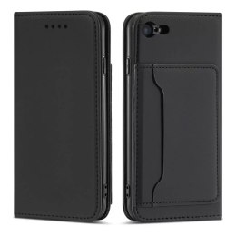 Étui pour cartes magnétiques pour iPhone SE 2022 / SE 2020 / iPhone 8 / iPhone 7 pochette portefeuille porte-cartes noir