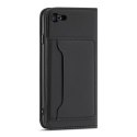 Étui pour cartes magnétiques pour iPhone SE 2022 / SE 2020 / iPhone 8 / iPhone 7 pochette portefeuille porte-cartes noir