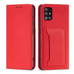 Étui pour cartes magnétiques pour Xiaomi Redmi Note 11 Pro Pouch Wallet Card Holder Rouge