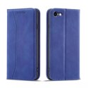 Magnet Fancy Case Case pour iPhone SE 2022 / SE 2020 / iPhone 8 / iPhone 7 Cover Card Wallet Card Stand Bleu