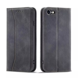 Magnet Fancy Case Case pour iPhone SE 2022 / SE 2020 / iPhone 8 / iPhone 7 Pouch Wallet Card Holder Noir