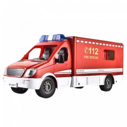 Ciężarówka straży pożarnej 1:18 2.4GHz ABS 4.8V 300maH (Wysuwana drabinka, funkcjonalny strumień na wodę))