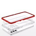 Coque transparente 3 en 1 pour Samsung Galaxy A73 Frame Cover Gel Rouge