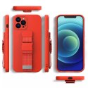 Corde Cas Silicone Longe Couverture Bourse Longe Sangle Pour Samsung Galaxy S21 FE Rouge