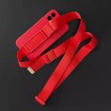 Corde Cas Silicone Longe Couverture Bourse Longe Sangle Pour Samsung Galaxy S21 FE Rouge