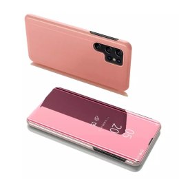 Clear View Case flip cover pour Samsung Galaxy S22 Ultra rose