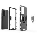 Coque rigide hybride + support magnétique Ring Armor pour Samsung Galaxy S22 Ultra noir