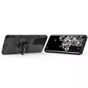 Coque rigide hybride + support magnétique Ring Armor pour Samsung Galaxy S22 Ultra noir