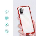 Coque transparente 3 en 1 pour Samsung Galaxy A03s (166) coque gel cadre rouge