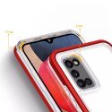 Coque transparente 3 en 1 pour Samsung Galaxy A03s (166) coque gel cadre rouge