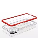 Coque transparente 3 en 1 pour Samsung Galaxy A03s (166) coque gel cadre rouge