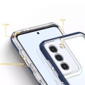 Coque transparente 3 en 1 pour Samsung Galaxy S21 FE Frame Cover Gel Bleu