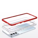 Coque transparente 3 en 1 pour Samsung Galaxy S21 FE Frame Cover Gel Rouge