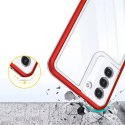 Coque transparente 3 en 1 pour Samsung Galaxy S21 FE Frame Cover Gel Rouge