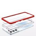 Coque transparente 3 en 1 pour Samsung Galaxy S21 Ultra 5G Frame Gel Cover Rouge