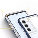 Coque transparente 3 en 1 pour Samsung Galaxy S22 + (S22 Plus) Frame Gel Cover Bleu
