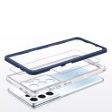 Coque transparente 3 en 1 pour Samsung Galaxy S22 Ultra Frame Gel Cover Bleu