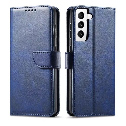 Magnet Case Housse élégante avec rabat et fonction de support pour Samsung Galaxy S22 Ultra bleu