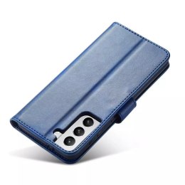 Magnet Case Housse élégante avec rabat et fonction de support pour Samsung Galaxy S22 Ultra bleu