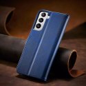 Magnet Case Housse élégante avec rabat et fonction de support pour Samsung Galaxy S22 Ultra bleu