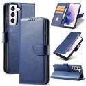 Magnet Case Housse élégante avec rabat et fonction de support pour Samsung Galaxy S22 Ultra bleu