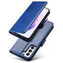 Magnet Case Housse élégante avec rabat et fonction de support pour Samsung Galaxy S22 Ultra bleu