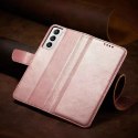 Magnet Case Housse élégante avec rabat et fonction de support pour Samsung Galaxy S22 Ultra rose