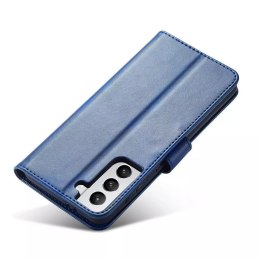 Magnet Case Housse élégante avec rabat et fonction de support pour Samsung Galaxy S22 bleu