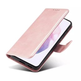 Magnet Case Housse élégante avec rabat et fonction de support pour Samsung Galaxy S22 rose