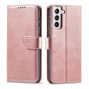 Magnet Case Housse élégante avec rabat et fonction de support pour Samsung Galaxy S22 rose