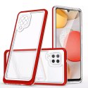 Coque transparente 3 en 1 pour Samsung Galaxy A42 5G Frame Gel Cover Rouge