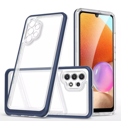 Coque transparente 3 en 1 pour Samsung Galaxy A72 4G Frame Gel Cover Bleu