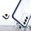 Coque transparente 3 en 1 pour Samsung Galaxy S21 5G Frame Gel Cover Bleu