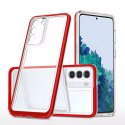 Coque transparente 3 en 1 pour Samsung Galaxy S21 5G Frame Gel Cover Rouge