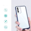 Coque transparente 3 en 1 pour Samsung Galaxy S21 + 5G (S21 Plus 5G) avec cadre en gel bleu