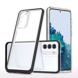 Coque transparente 3 en 1 pour Samsung Galaxy S21 + 5G (S21 Plus 5G) avec cadre en gel noir