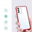 Coque transparente 3 en 1 pour Samsung Galaxy S21 + 5G (S21 Plus 5G) avec cadre en gel rouge