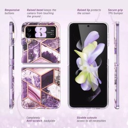 Supcase cosmo galaxy z flip 4 marble purple