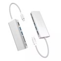 Adam Elements Casa Hub A01 - hub USB-C - 6 portów (silver) (USB-C 3.1, USB-C PD 3.0, USB-A 3.1 x2, HDMI, Gigabit Ethernet, SD) [