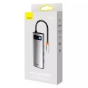 Baseus Metal Gleam Series multifunkční HUB USB 7v1 Type C HDMI TF PD čtečka karet šedá (WKWG020113)