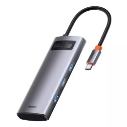 Baseus Metal Gleam Series multifunkční USB HUB 5v1 USB Type C PD 100W HDMI šedý (WKWG020013)