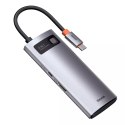 Baseus Metal Gleam Series multifunkční USB HUB 5v1 USB Type C PD 100W HDMI šedý (WKWG020013)