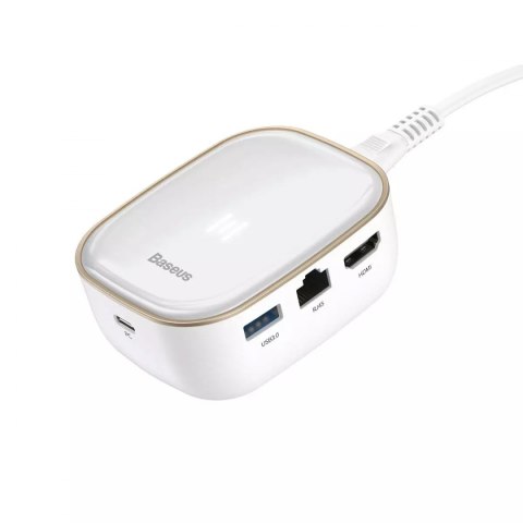 Baseus multifunkční USB Type C HUB, čtečka paměťových karet, externí síťová karta (USB 3.0, RJ45, HDMI, SD, micro SD) Power Deli