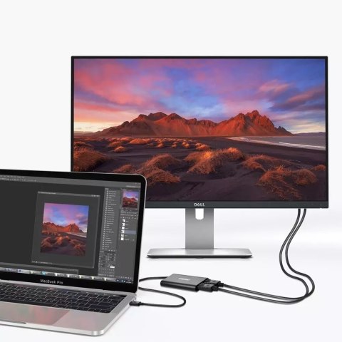 Choetech adaptérový adaptér USB Type C Thunderbolt 3 (40 Gb/s) - 2x DisplayPort 4K 60 Hz černý (HUB-D03)