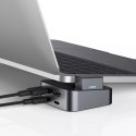 Joyroom Multifunctional Hub USB Type C - USB 3.0 / RJ45 / HDMI / USB Type C / Thunderbolt for MacBook Pro gray (S-H121 Gray)