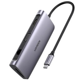 Ugreen 9v1 multifunkční HUB USB 3.2 Gen. 1 HDMI (4K @ 60 Hz) VGA (Full HD @ 60 Hz) Ethernet Čtečka karet TF / SD PD 100W USB Typ