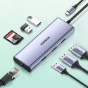 Ugreen 9v1 multifunkční HUB čtečka karet USB Type C - 2x USB 3.2 Gen 1 / 1x USB 2.0 / 2x HDMI 4K 60Hz / SD a TF / USB Type C PD 